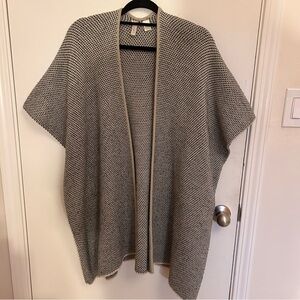 LOFT Black and White Open Front kimono style cardigan